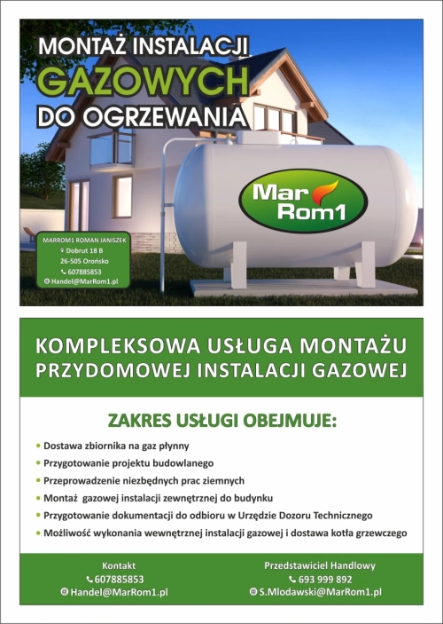 Montaż przydomowych zbiorników gazowych LPG
