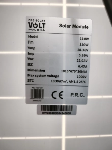 Panel 110W +  5m xt60